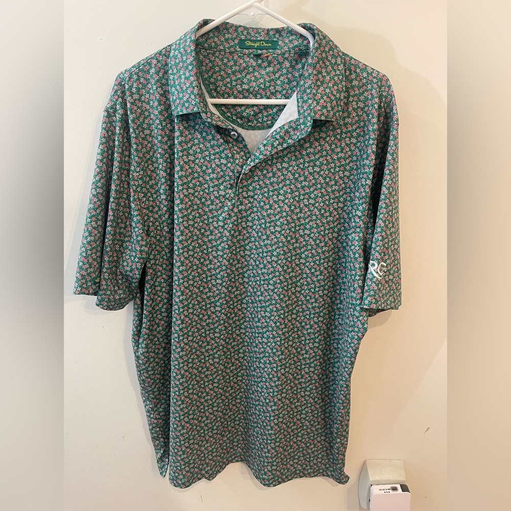 Green Floral Men's Polo Shirt